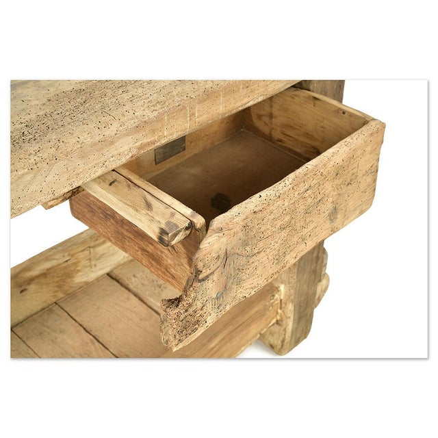 Antique Wooden Workshop Workbench For Sale - Image 6 of 9