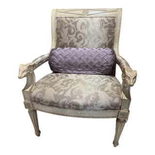 Vintage Chair With Cut Out Statuesque Armrests For Sale
