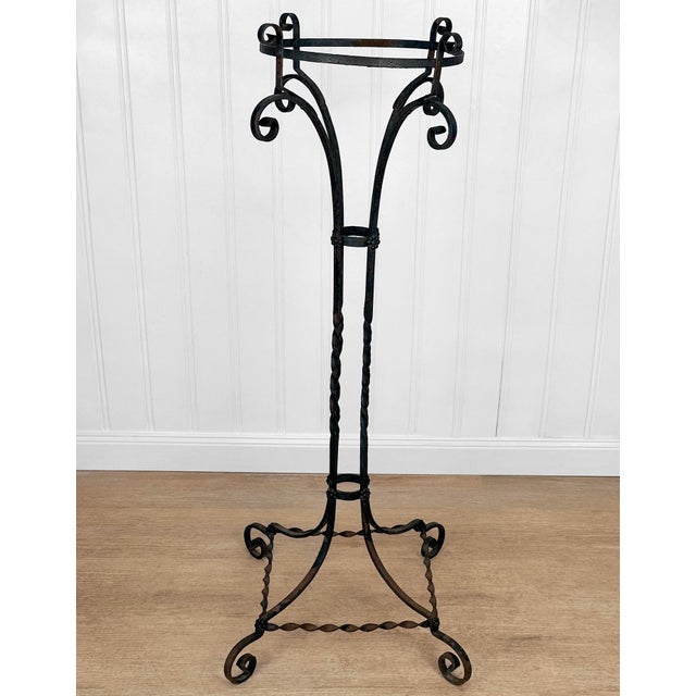 Antique Victorian Wrought Iron Garden Plant Stand - 42" For Sale - Image 4 of 12