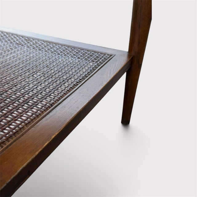1960s Pair of 1963 Lane Walnut End Tables | Style 1038-18, Formica & Cane For Sale - Image 5 of 11