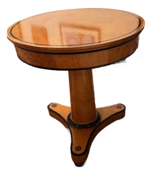 Early 20th Century Spanish Inlaid Wood Pedestal Table, Round Tripod Base, European Classic