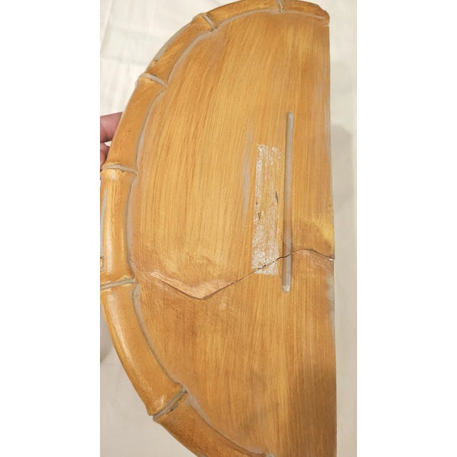 Vintage Large Faux Bamboo Palm Beach Regency Wall Bracket Shelf Sconce For Sale - Image 9 of 10