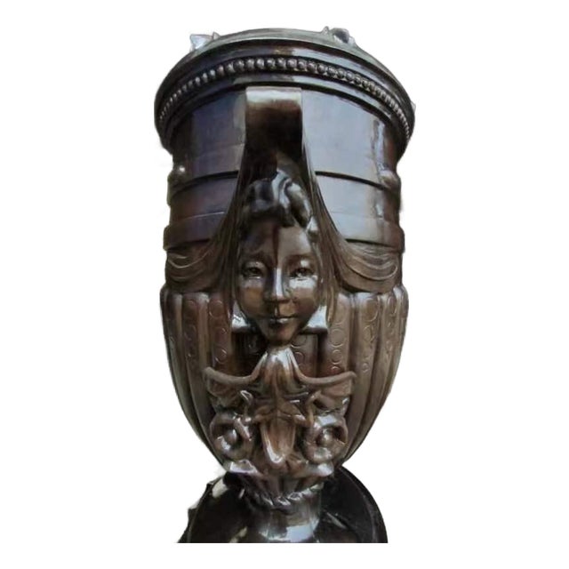 One-of-a-Kind, Large Full Bronze Urns Pair, New, Indoor, Outdoor For Sale