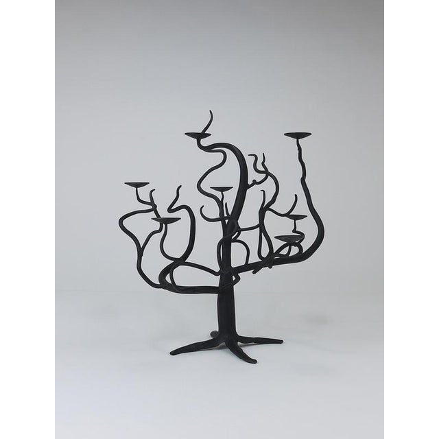 Brutalist Tree of Life Hand-Forged Candleholder, 1970s For Sale - Image 11 of 16