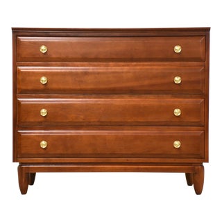 Willett Solid Cherry and Brass Dresser Chest For Sale