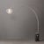 Mid-Century Modern Iconic 95" Arc Floor Lamp, Satin Nickel, Sphere White Shade, Dimmable, Marble Base For Sale - Image 3 of 5