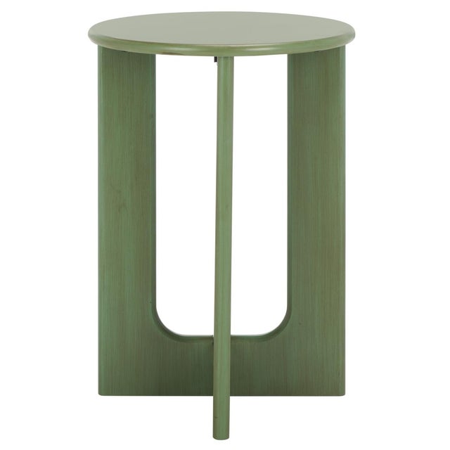 Wood Ashanka End Table in Green For Sale - Image 7 of 8