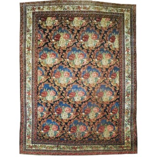 Genuine Hand Knotted Authentic Antique Persian Bijar Rug - 11'7"x 15'5" For Sale