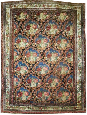 Genuine Hand Knotted Authentic Antique Persian Bijar Rug - 11'7"x 15'5"