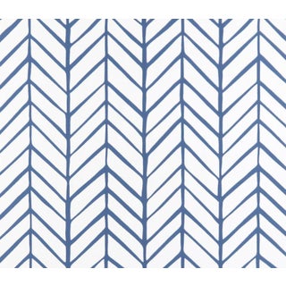 Feather Wallpaper in French Blue by Serena and Lily For Sale