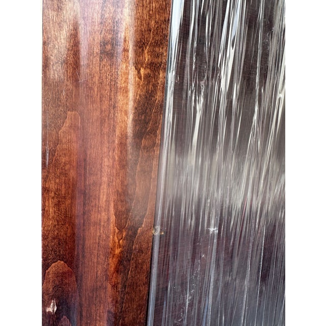 Wood Modern Drexel Style Pine Wood Glass Mirror Three Unit Lighted Vitrine Display Cabinet China Case Etageres, Attributed For Sale - Image 7 of 7