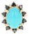 9.56 Carat Turquoise Diamond Yellow Gold Cocktail Ring, Size 7 For Sale