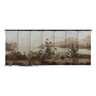 Sepia-Toned Botanical Landscape Wallpaper, Unframed 7 Panels For Sale