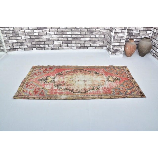 Handmade wool carpet in Turkish Anatolia , Vintage Oushak Rug,Turkish Vintage Anatolian Rug, Handmade wool Rug . One Of...