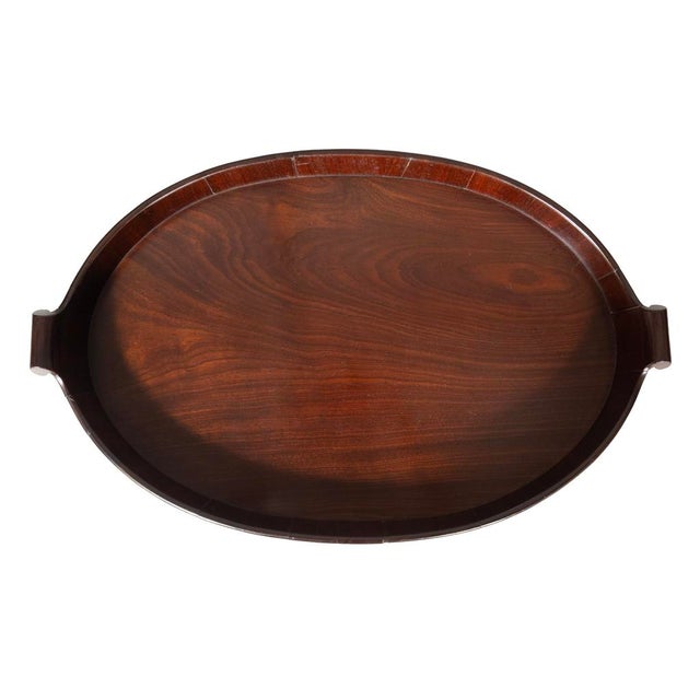 Early 19th Century Large Regency Mahogany and Brass Banded Oyster Tray For Sale - Image 5 of 7