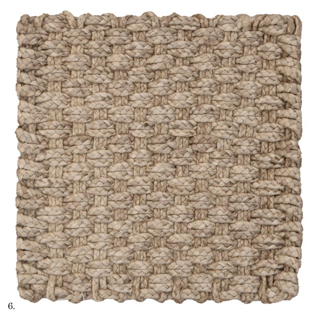 Textile Abaca Natural Premium Braid and Style Fiber Rugs 2x2Ft. For Sale - Image 7 of 12