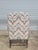 Store Item: Mahogany Williamsburg Queen Anne Style Wing Back Chair New Flame Stitched Fabric Description: Chairs feature a...