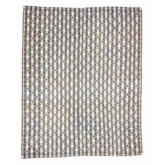 Textile Vintage Turkish Cotton Kilim Rug-5'10'x7'4" For Sale - Image 7 of 7