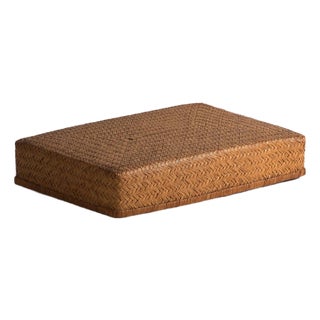 Antique Box in Woven Bamboo, Japan, 1950 For Sale