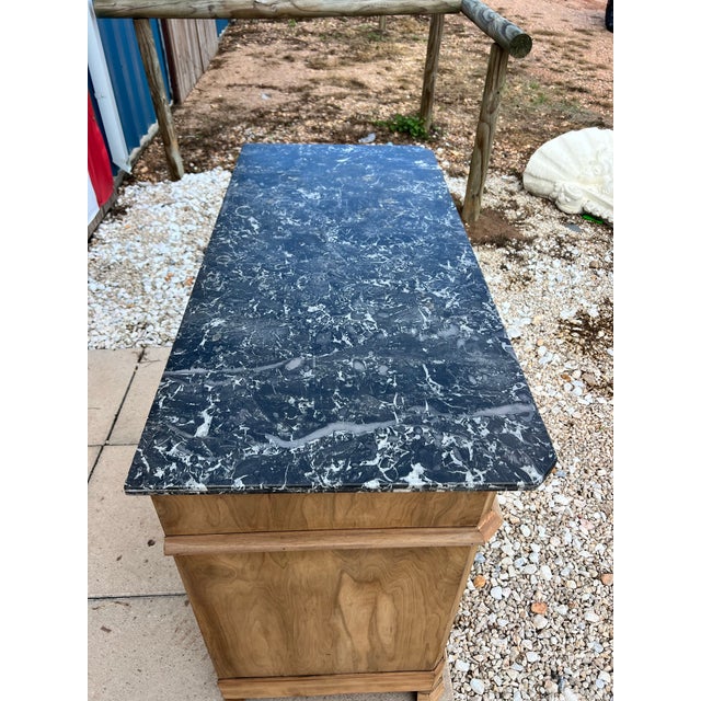 French 19th Century Louis Philippe Bleached Burl Walnut Marble Top Commode For Sale - Image 9 of 12