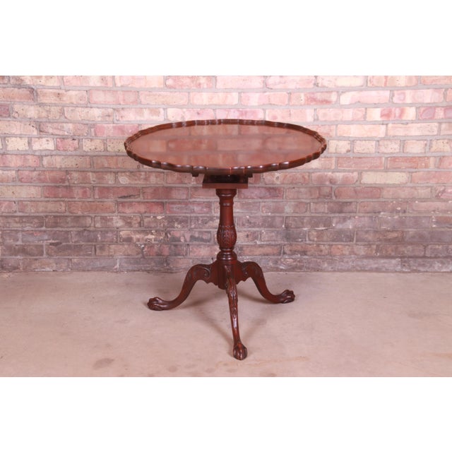 Baker Furniture Mahogany Pie Crust TiltTop Tea Table Chairish