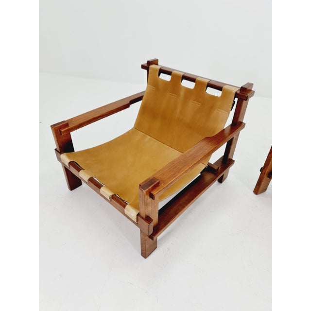 Mid-Century Lounge Chairs and Coffee Table in Leather and Wood by Carl Straub, Germany, 1960s, Set of 3 For Sale - Image 16 of 18