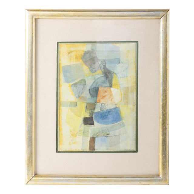 Justino Alves, Composition, 1973, Mixed Media on Paper For Sale