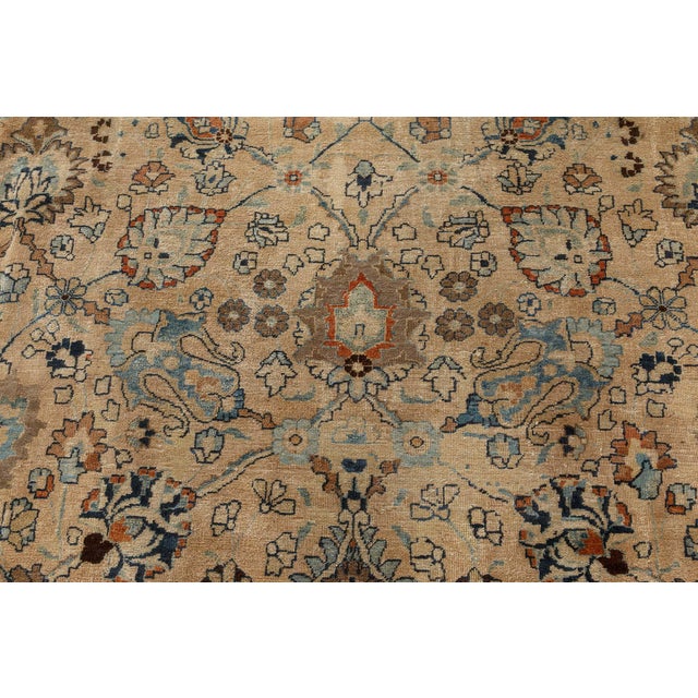 Late 19th Century Antique Khorassan Botanic Design Handmade Wool Rug For Sale - Image 5 of 8