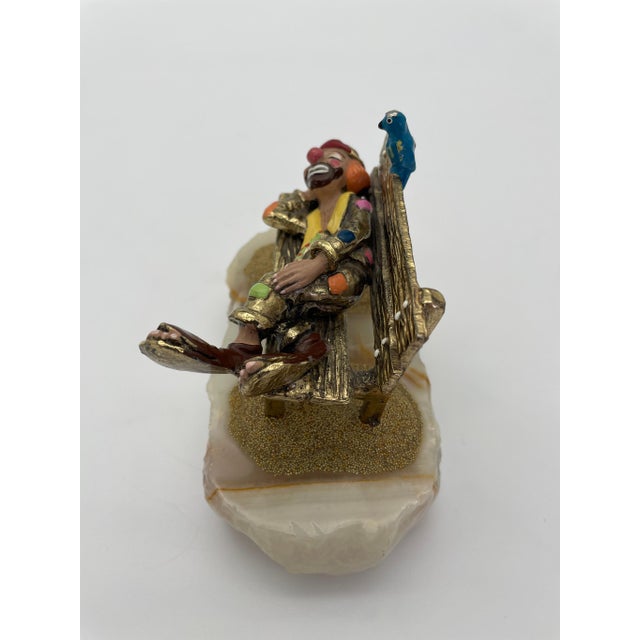 Vintage Ron Lee Circus Clown Sleeping on Park Bench Sculpture With Blue Bird, 1988 For Sale - Image 4 of 9