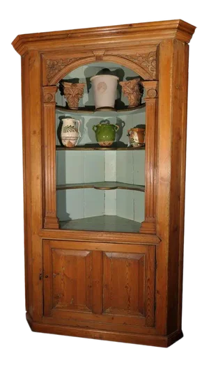 English Corner Cupboard or Shelving Cabinet of Pine from the Georgian Era