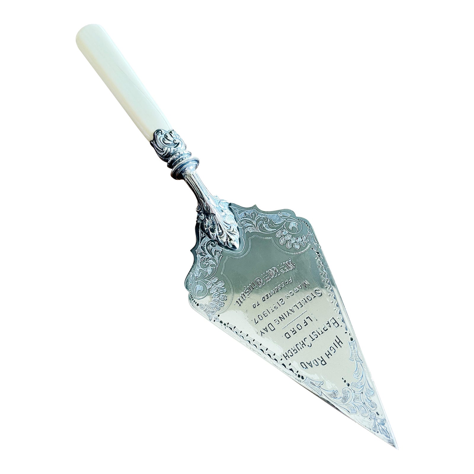 Antique 1907 English Silver Plated Presentation Trowel Chairish
