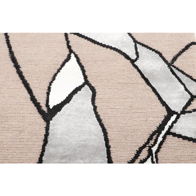 Rug & Kilim Contemporary Abstract Geometric Beige & Black Wool Rug by Rug & Kilim, India For Sale - Image 4 of 5
