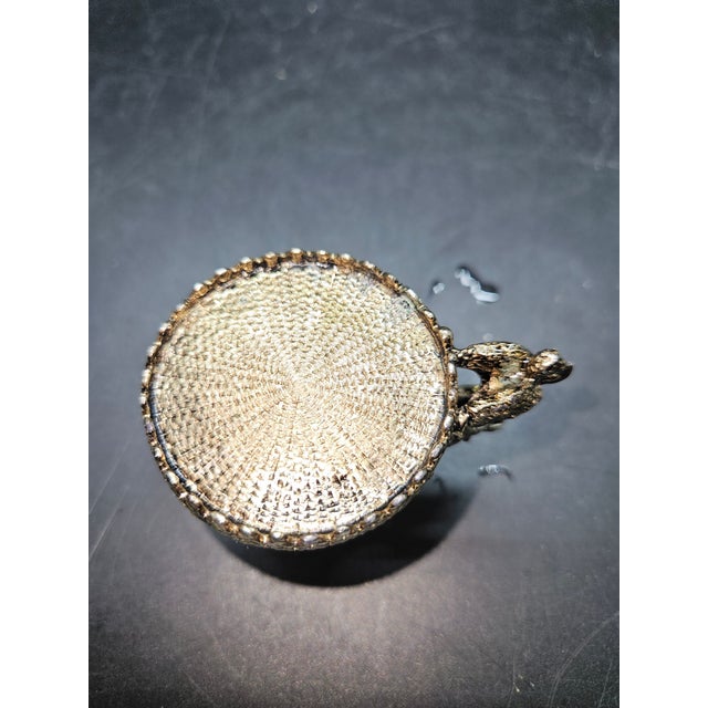 Art Nouveau Antique Putti Brass Cocktail Picks Holder - Appetizer/Perfume/Lipstick/Tooth Pick Holder For Sale - Image 3 of 5