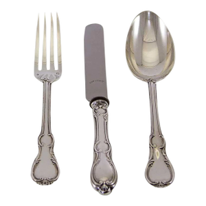 Vintage Sterling Silver 3-Piece Dessert Flatware Set, Penthièvre Pattern by Odiot