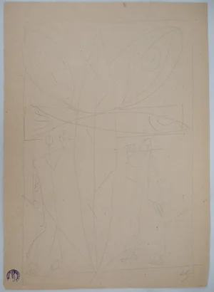 Léopold Survage, Surrealist Tribute to Nature, Original Drawing
