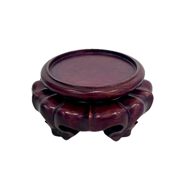 Very very pretty small Chinese high quality rosewood display stand that is beautifully hand carved tin the style of a...