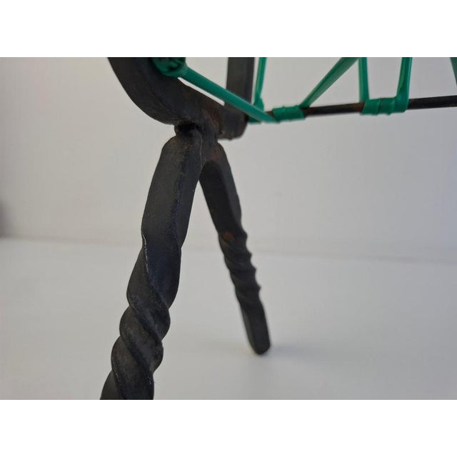 Mid-Century Czechoslovakian Magazine Rack with Green Wire, 1960 For Sale - Image 10 of 18