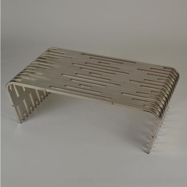 Large Sculptural Stainless Steel Coffee Table, 1970s For Sale - Image 10 of 18