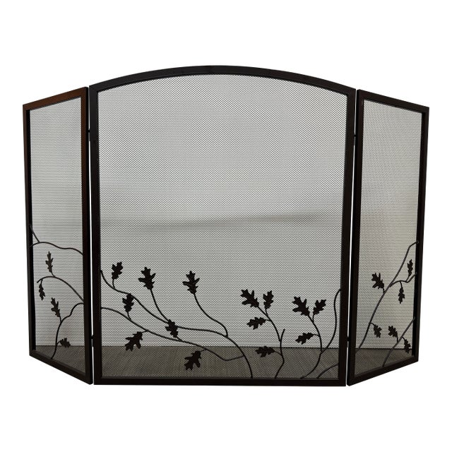 Decorative Fireplace Screen With Leaves For Sale