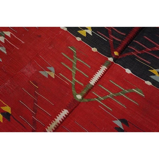 Late 19th Century 1890s Red Tree of Life Antique European Besserabian Kilim Rug 6'6" X 12'4" Flatweave Wool Carpet For Sale - Image 5 of 9