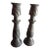 1980s Pair of Solid Grey Marble Candle Holders For Sale