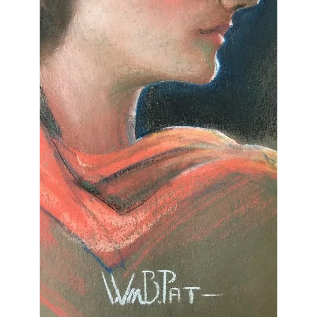 Original Vintage Art Deco Pastel Portrait of a Woman by William B. Pattengill For Sale In New York - Image 6 of 7
