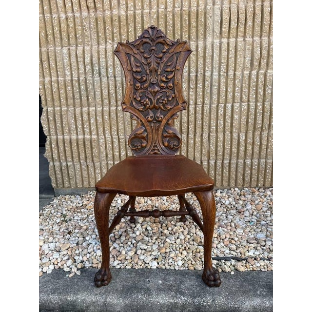 Renaissance 20th Century Renaissance Style Oak Side Chairs - Set of 2 For Sale - Image 3 of 17