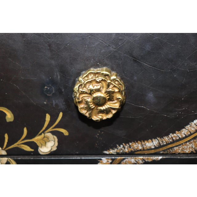 Pair 1980's Baker Chinoiserie Style Paint Decorated Bachelor Chests For Sale - Image 12 of 17