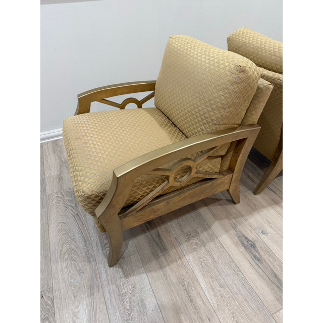 Judith Norman Collection Set of Two Armchairs in Gold Color For Sale In West Palm - Image 6 of 12