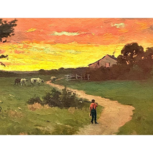 American An American Farm at Sunset by S. Salomon For Sale - Image 3 of 9