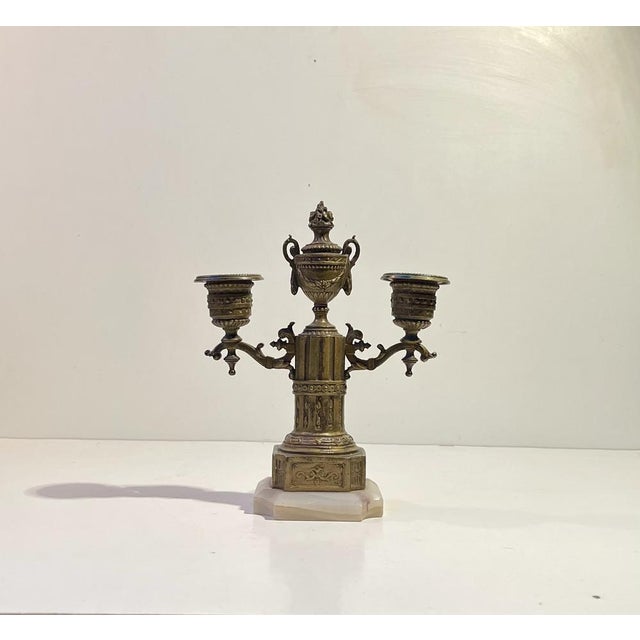 Antique French Louis XVI Style Candelabra in Gilt Bronze For Sale - Image 3 of 9