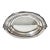 Vintage Silver-Plated Oval Serving Tray With Floral Relief Handles – Art Deco Revival For Sale