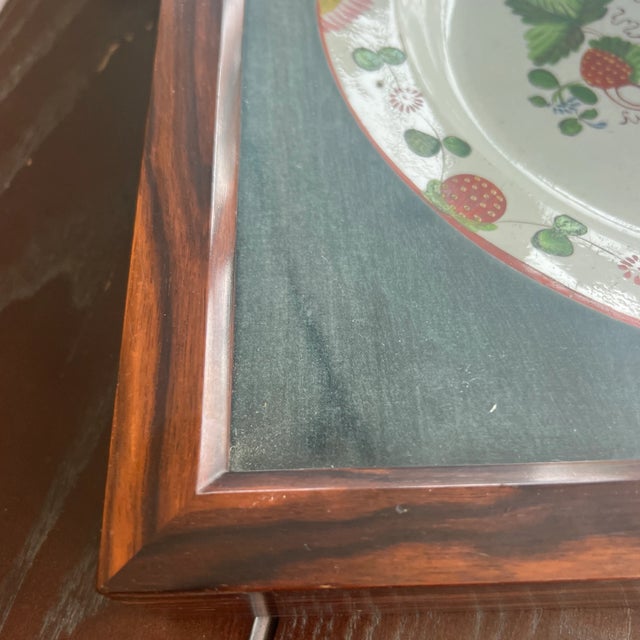 Staffordshire Antique English Staffordshire Strawberry Plate in Custom Rosewood Display Box For Sale - Image 4 of 8