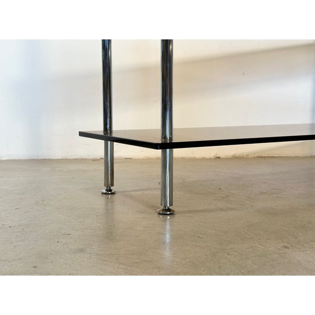 Vintage Glass and Steel Shelf, 1970s For Sale - Image 7 of 9